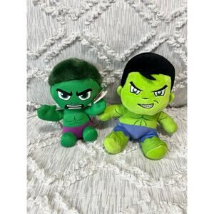 Hulk Stuffed Character Plush Lot of 2 Marvel Ty